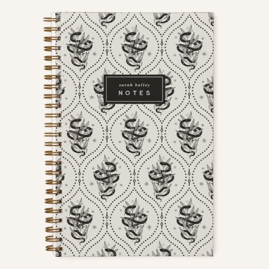 Ecru | Botanical Snake Personalized ノートブック (正面)
