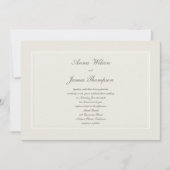 Ecru Dreams Simple Traditional Elegant Wedding 招待状 (正面)