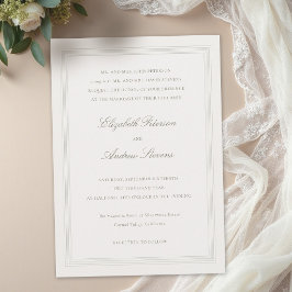 Ecru Formal Romance Classic Triple Frame 2 Wedding 招待状