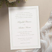 Ecru Formal Romance Classic Triple Frame Wedding 招待状