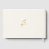 Ecru/Gold Floral Monogram Calligraphy Wedding ゲストブック (裏面)