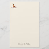 Ecru Hummingbird Stationery Paper 便箋 (正面)
