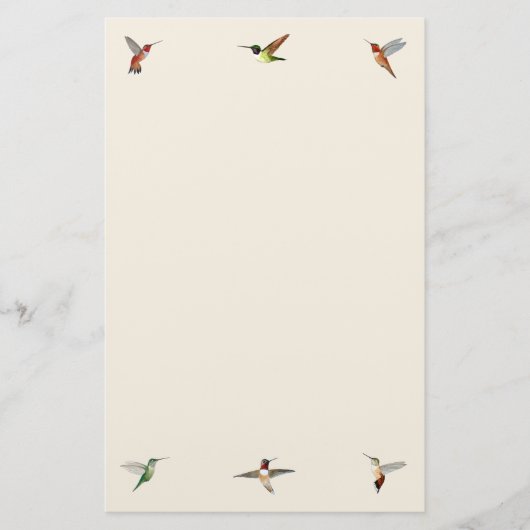 Ecru Hummingbird Stationery Paper 便箋 (正面)