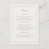Ecru Triple Formal Elegant Classic Wedding Details エンクロージャーカード (正面)