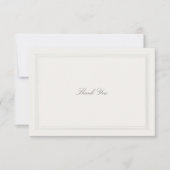 Ecru Triple Formal Elegant Modern Classic Wedding サンキューカード (正面)