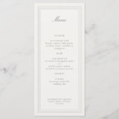 Ecru Triple Formal Elegant Modern Classic Wedding メニュー (正面)