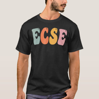 ECSEレトロGroovyヴィンテージ女性幸せな初日 Tシャツ