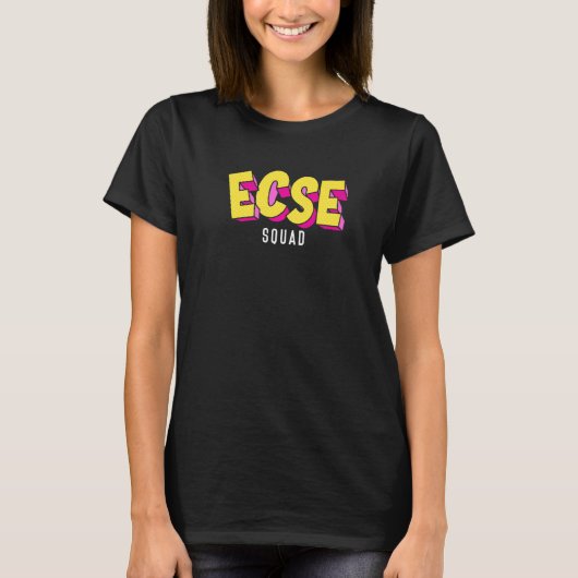 Ecse スクワッド 特別支援教育担当者 特別支援教育教師 自閉症啓発 tシャツ (正面)