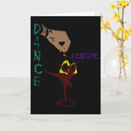 Ecstatic Dance Llerina Dancer In A Tutu Freestyle  カード (黄色い花)