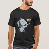 Ecuador Flag Cute Elephant Heart Ecuadorian Roots Tシャツ (正面)