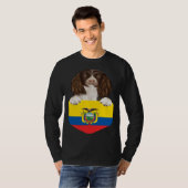 Ecuador Flag English Springer Spaniel Dog In Pocke Tシャツ (正面フル)