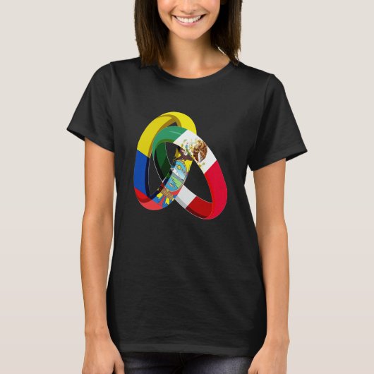 Ecuador Flag Mexico Grown Ring Marriage Wedding Tシャツ (正面)