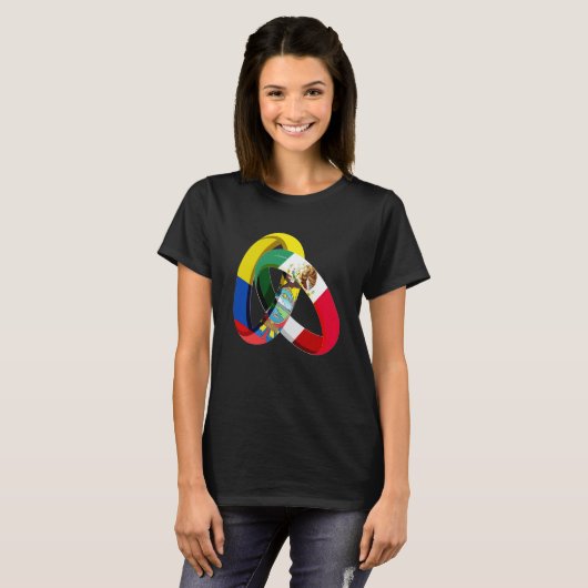 Ecuador Flag Mexico Grown Ring Marriage Wedding Tシャツ (正面フル)