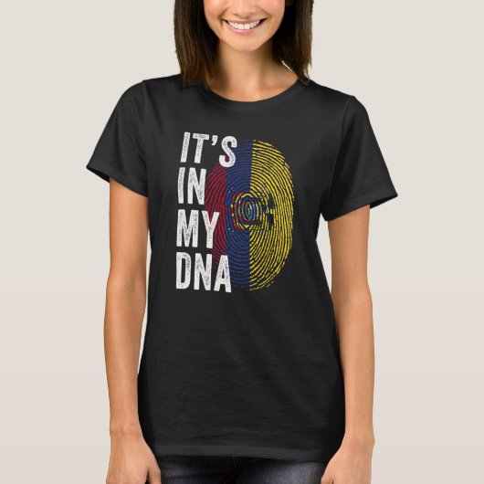 Ecuador It's In My DNA Ecuador Fingerprint Ecuador Tシャツ (正面)