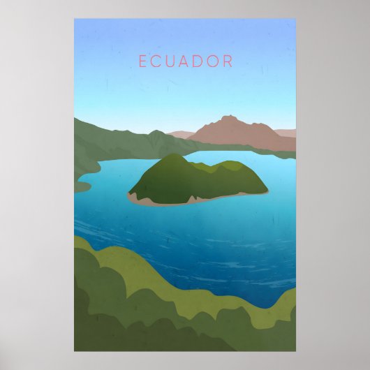 Ecuador Minimal Travel Poster ポスター (正面)