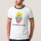 Ecuadorianのtouchの指紋の旗 Tシャツ (正面)