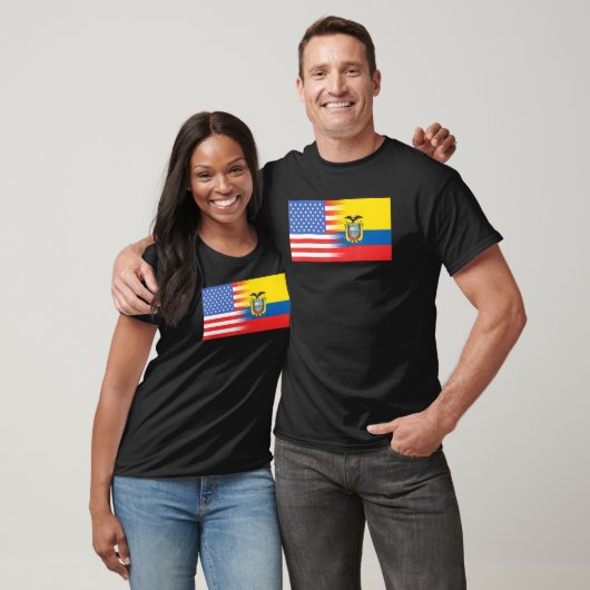 Ecuadorian American Flag Ecuador USA Tシャツ (ユニセックス)