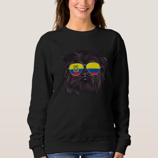 Ecuadorian Flag Affenpinscher Dog Ecuador Pocket スウェットシャツ (正面)