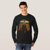 Ecuadorian Flag Bloodhound Dog Ecuador Pocket Tシャツ (正面フル)
