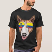 Ecuadorian Flag Bull Terrier Dog Ecuador Pocket Tシャツ (正面)