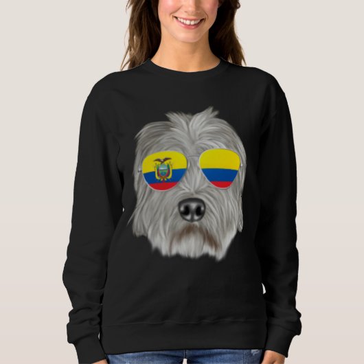 Ecuadorian Flag Dandie Dinmont Terrier Dog Ecuador スウェットシャツ (正面)