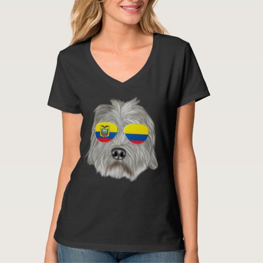 Ecuadorian Flag Dandie Dinmont Terrier Dog Ecuador Tシャツ (正面)
