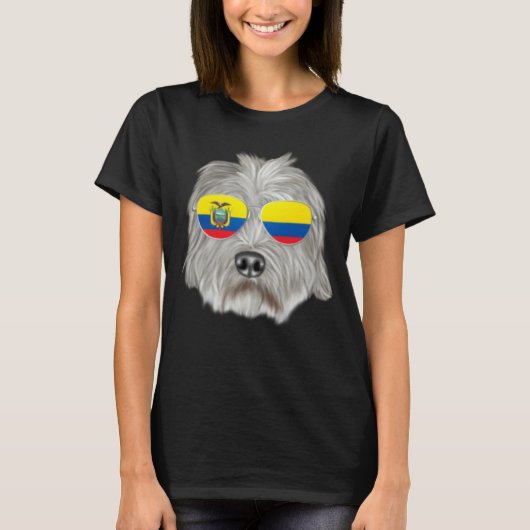 Ecuadorian Flag Dandie Dinmont Terrier Dog Ecuador Tシャツ (正面)