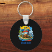 Ecuadorian Flag Ecuador Galapagos Islands Vacation キーホルダー (正面)