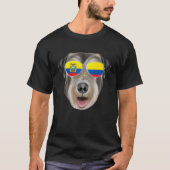 Ecuadorian Flag Irish Wolfhound Dog Ecuador Pocket Tシャツ (正面)
