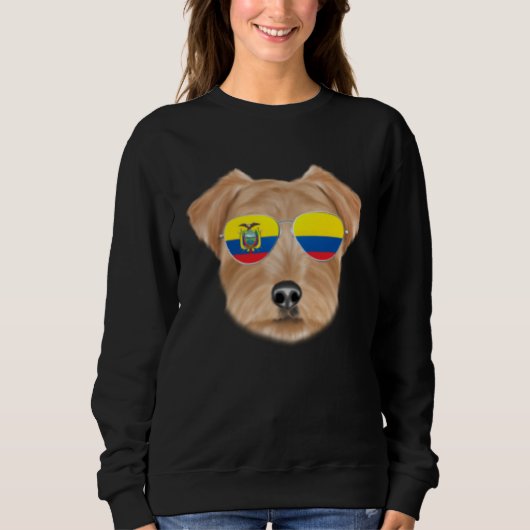 Ecuadorian Flag Norfolk Terrier Dog Ecuador Pocket スウェットシャツ (正面)