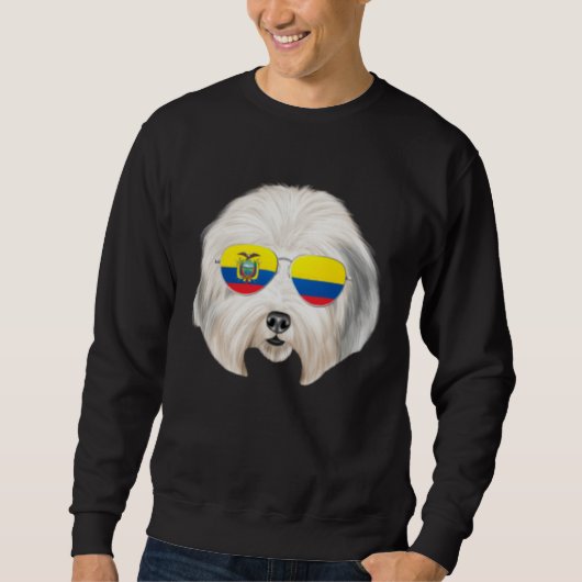 Ecuadorian Flag Old English Sheepdog Dog Ecuador P スウェットシャツ (正面)