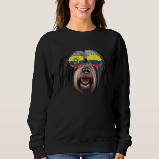 Ecuadorian Flag Tibetan Terrier Dog Ecuador Pocket スウェットシャツ (正面)