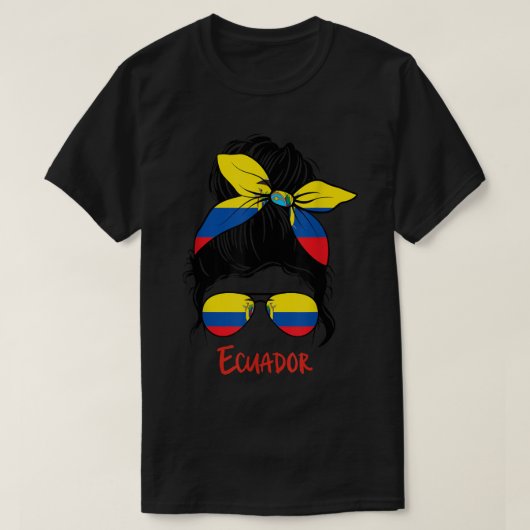Ecuadorian Girl Ecuador girl Chica Ecuatoriana fla Tシャツ (デザイン正面)