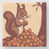 🐿️ Écureuil d'Automne ストーンコースター (正面)
