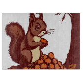 🐿️ Écureuil d'Automne – Accessoire de Cuisine カッティングボード (正面)