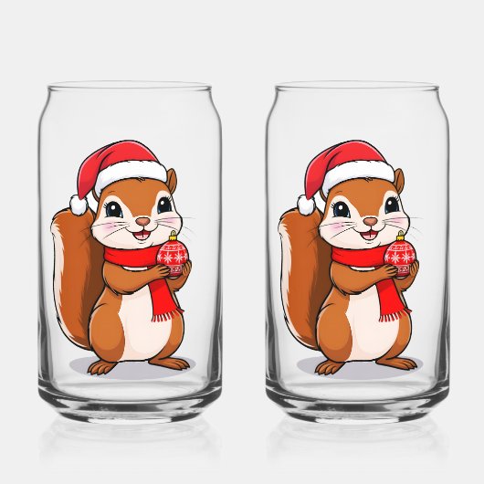 Écureuil de Noël Mignon ガラス缶 (正面)
