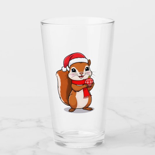 Écureuil de Noël Mignon タンブラーグラス (正面)