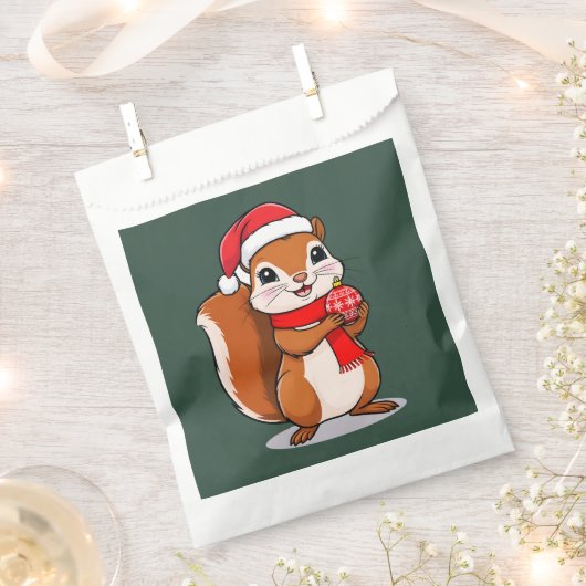 Écureuil de Noël Mignon フェイバーバッグ (クリップ留めされた状態)