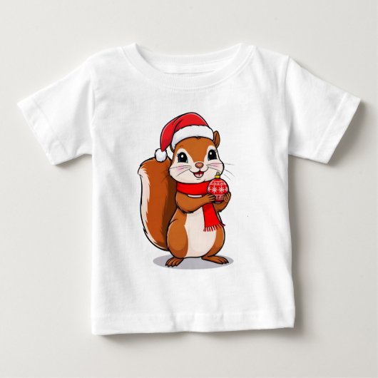 Écureuil de Noël Mignon ベビーTシャツ (正面)