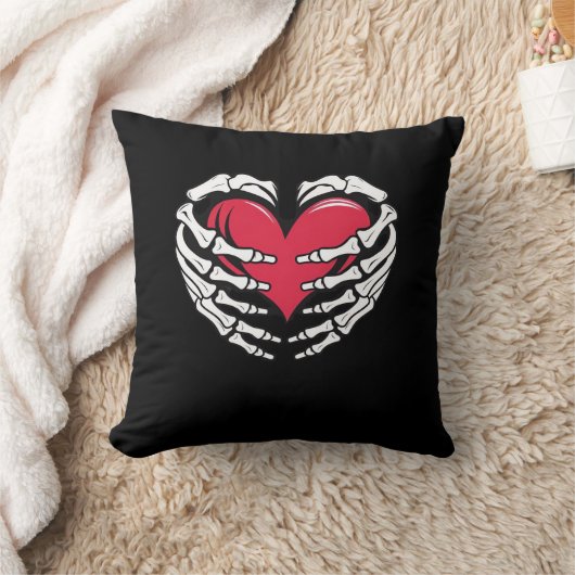 Edハートの骨格の手のクラシック クッション (ブランケット)