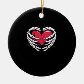 Edハートの骨格の手のクラシック セラミックオーナメント (正面)