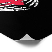 Edハートの骨格の手のクラシック ポスター (角)