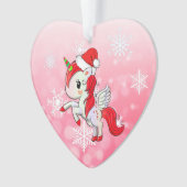 EDホリデーユニコーンとスノーフレークのクリスマス オーナメント (正面)