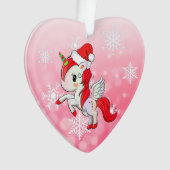 EDホリデーユニコーンとスノーフレークのクリスマス オーナメント (正面)
