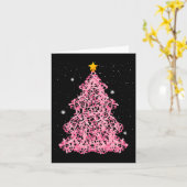 Ed4d Pink Ribbon Christmas Tree Merry Xmas Breast  カード (黄色い花)