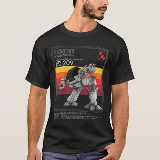 ED-209サービスと修理マニュアルTシャツ Tシャツ (正面)