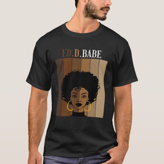 ED d Babe EdD博士号教育学位ブラック Tシャツ (正面)