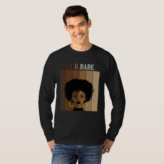 ED d Babe EdD Doctorate Degree of Education Black  Tシャツ (正面フル)