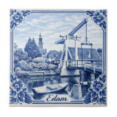 Edam Delft Blue style ceramic tile タイル (正面)