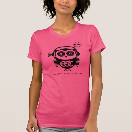 EDCのフクロウの女性乗組員 Tシャツ (正面)